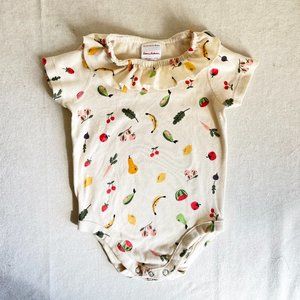 Hanna Andersson Organic Ruffle Fruit Veggie Avocado Carrot Bodysuits 12-18 month